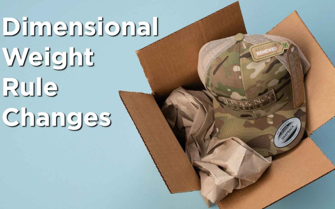 Dimensional weight rule changes: FedEx rounds up; UPS matches